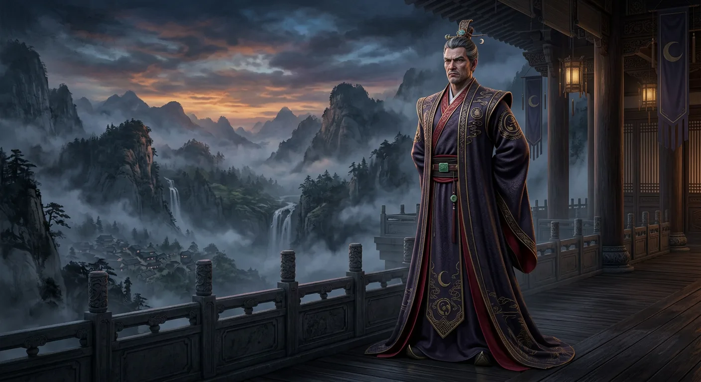 3D character visual of Gu Yue Clan Leader on Qing Mao Mountain
